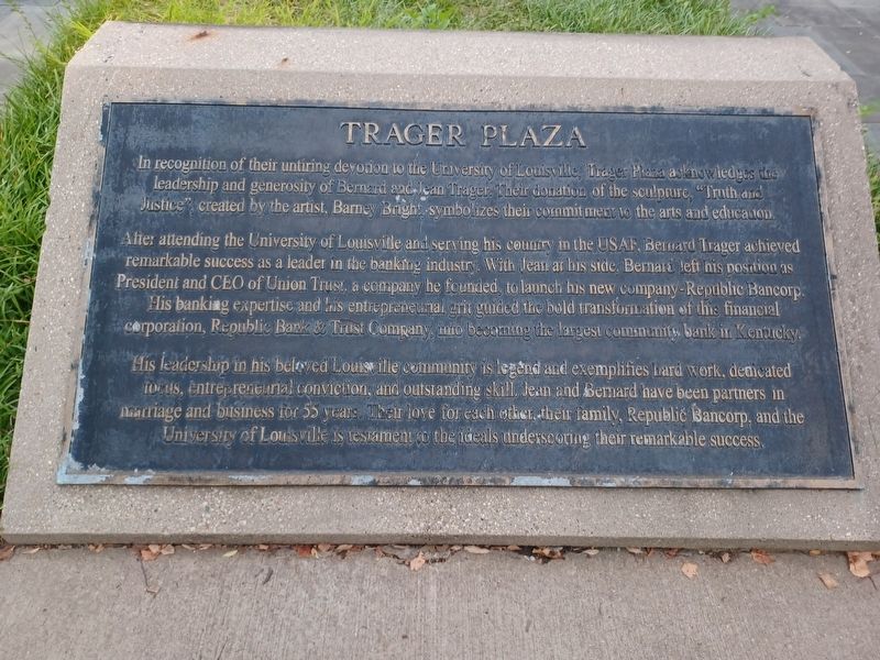 Trager Plaza Marker image. Click for full size.