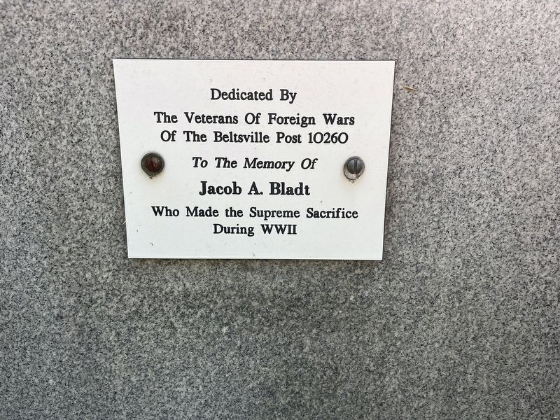 Dedication plaque on the back of the memorial. Click for full size. Dedication plaque on the back of the memorial image. Click for full size.