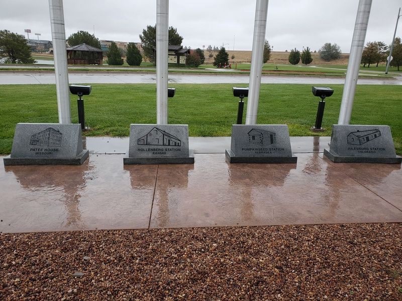 Granite markers for each of the Pony Express Station (part 1). Click for full size. Granite markers for each of the Pony Express Station (part 1) image. Click for full size.