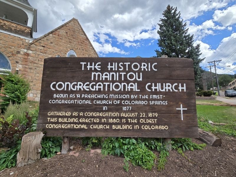The Historic Manitou Congregational Church Marker. Click for full size. The Historic Manitou Congregational Church Marker image. Click for full size.