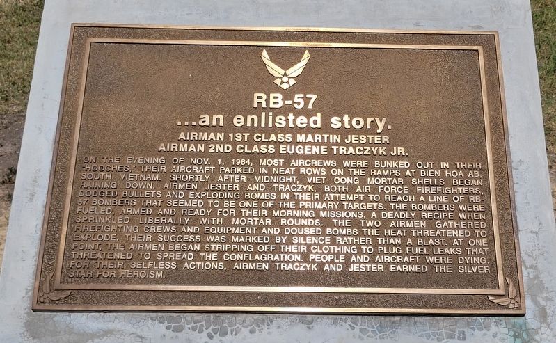 Airman 1st Class Martin Jester Airman 2nd Class Eugene Traczyk Jr. Marker. Click for full size. Airman 1st Class Martin Jester Airman 2nd Class Eugene Traczyk Jr. Marker image. Click for full size.