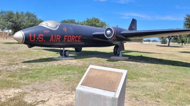The Marker in front of a B-57 Canberra. Click for full size. The Marker in front of a B-57 Canberra image. Click for full size.