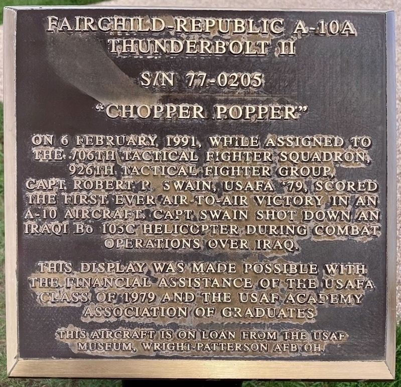 Fairchild-Republic A-10A Marker. Click for full size. Fairchild-Republic A-10A Marker image. Click for full size.