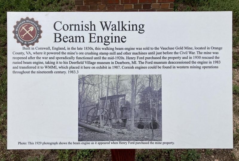 Cornish Walking Beam Engine Marker image. Click for full size.