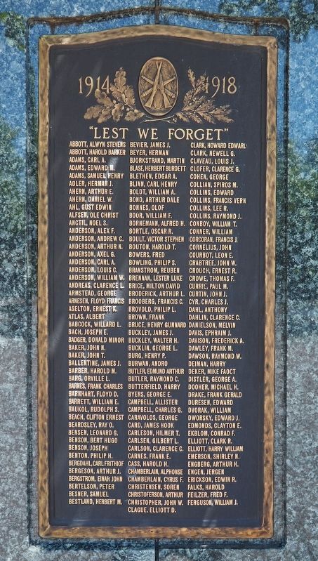 "Lest We Forget" Marker first panel. Click for full size. "Lest We Forget" Marker first panel image. Click for full size.