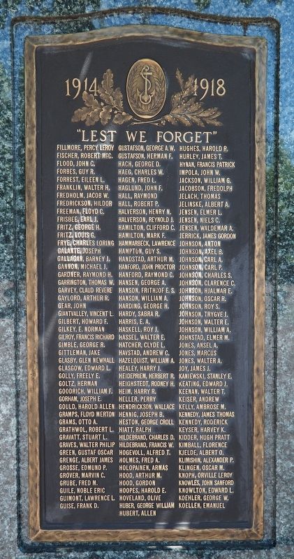 "Lest We Forget" Marker second panel. Click for full size. "Lest We Forget" Marker second panel image. Click for full size.