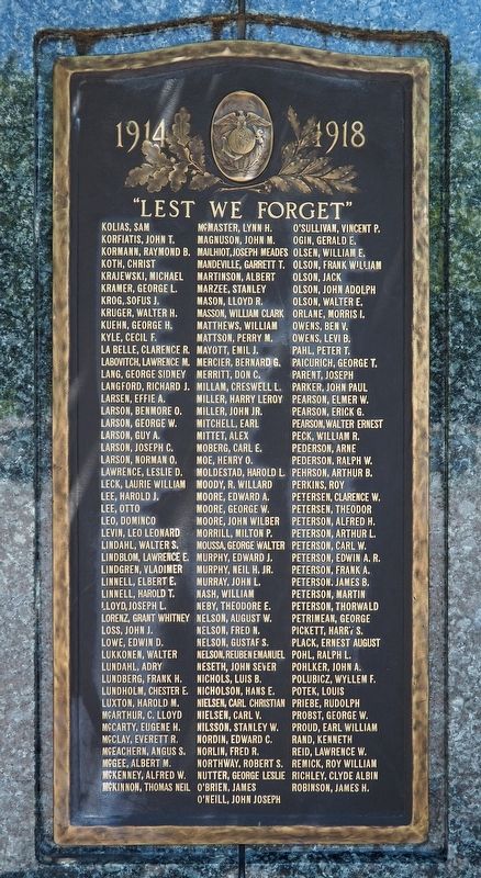 "Lest We Forget" Marker third panel. Click for full size. "Lest We Forget" Marker third panel image. Click for full size.