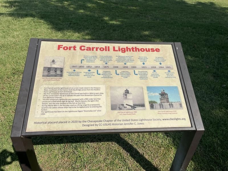 Fort Carroll Lighthouse Marker. Click for full size. Fort Carroll Lighthouse Marker image. Click for full size.