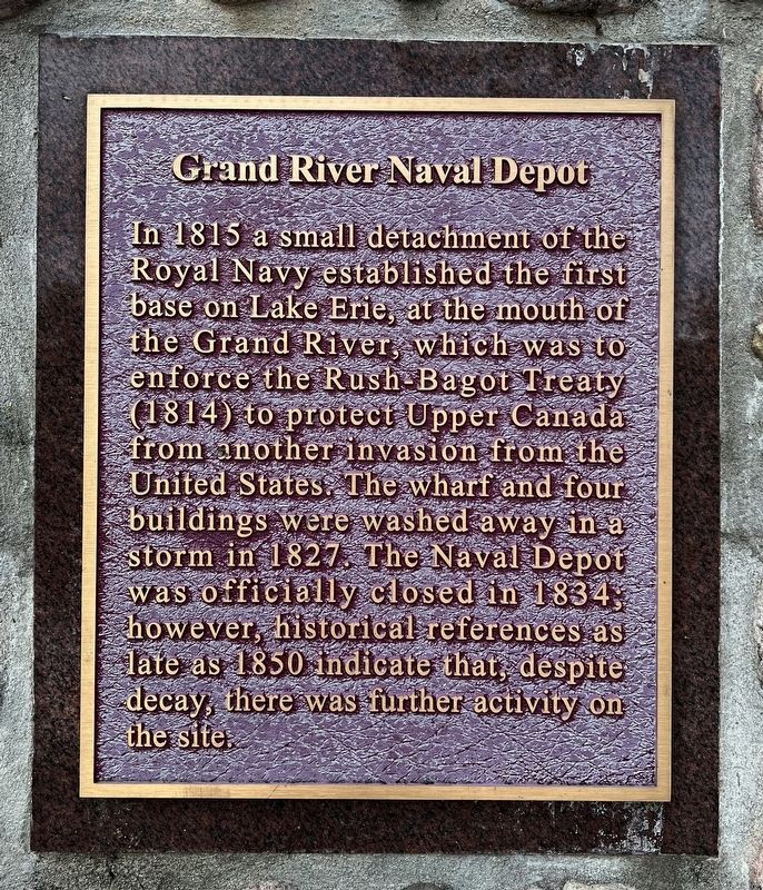 Grand River Naval Depot Marker. Click for full size. Grand River Naval Depot Marker image. Click for full size.