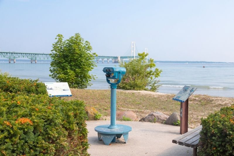 Two Markers and the Bridge Across the Straits. Click for full size. Two Markers and the Bridge Across the Straits image. Click for full size.