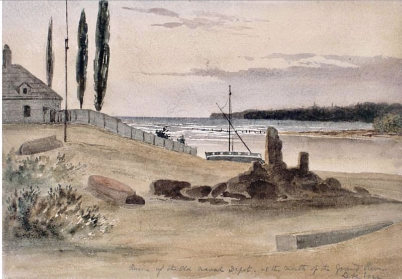Ruins of the Grand River Naval Depot, 1840. Click for full size. Ruins of the Grand River Naval Depot, 1840 image. Click for full size.