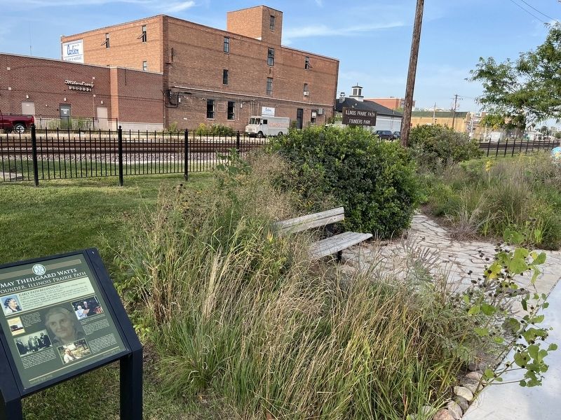 May Theilgaard Watts - Founder, Illinois Prairie Path Marker. Click for full size. May Theilgaard Watts - Founder, Illinois Prairie Path Marker image. Click for full size.