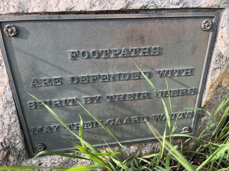 Dedication plaque on the footpath. Click for full size. Dedication plaque on the footpath image. Click for full size.