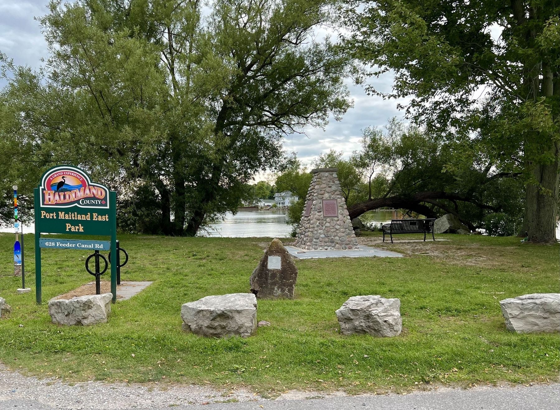 Port Maitland Cairn, in Port Maitland East Park image. Click for full size.