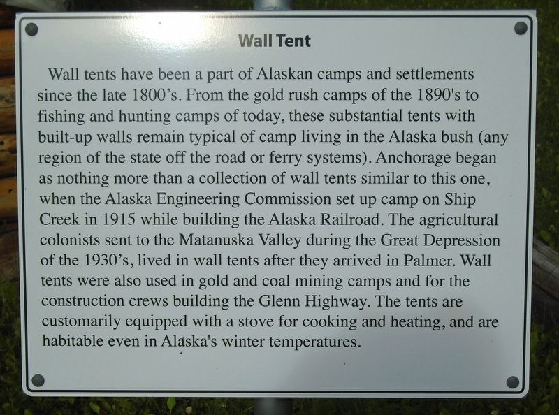 Wall Tent Marker. Click for full size. Wall Tent Marker image. Click for full size.