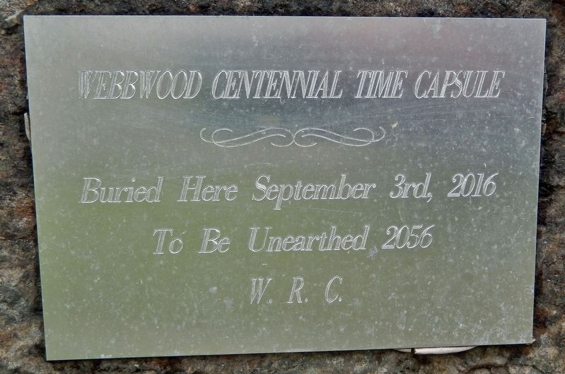 Webbwood Centennial Time Capsule image. Click for full size.