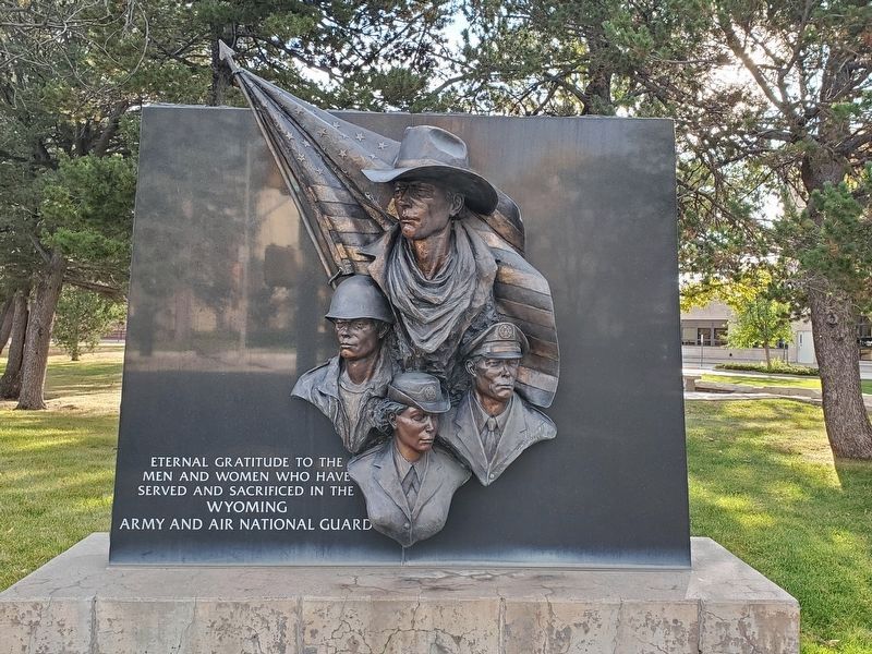 Closeup of Wyoming Army and Air National Guard Memorial. Click for full size. Closeup of Wyoming Army and Air National Guard Memorial image. Click for full size.