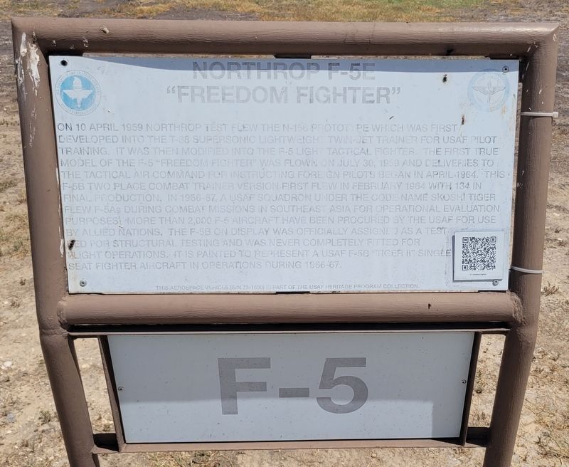 Northrop F-5E "Freedom Fighter" Marker. Click for full size. Northrop F-5E "Freedom Fighter" Marker image. Click for full size.