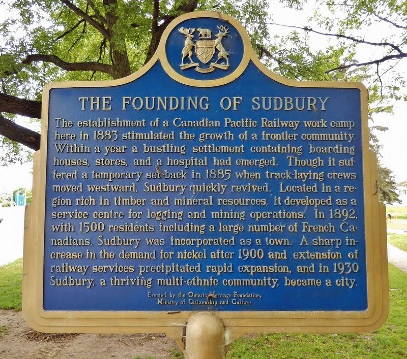 The Founding of Sudbury (<i>marker north side</i>). Click for full size. The Founding of Sudbury (<i>marker north side</i>) image. Click for full size.