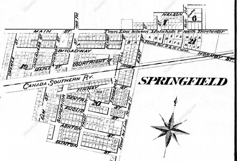 The Villge of Springfield in 1877 image. Click for full size.