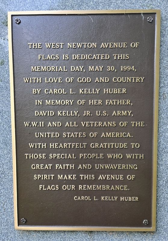 West Newton Avenue of Flags Marker. Click for full size. West Newton Avenue of Flags Marker image. Click for full size.