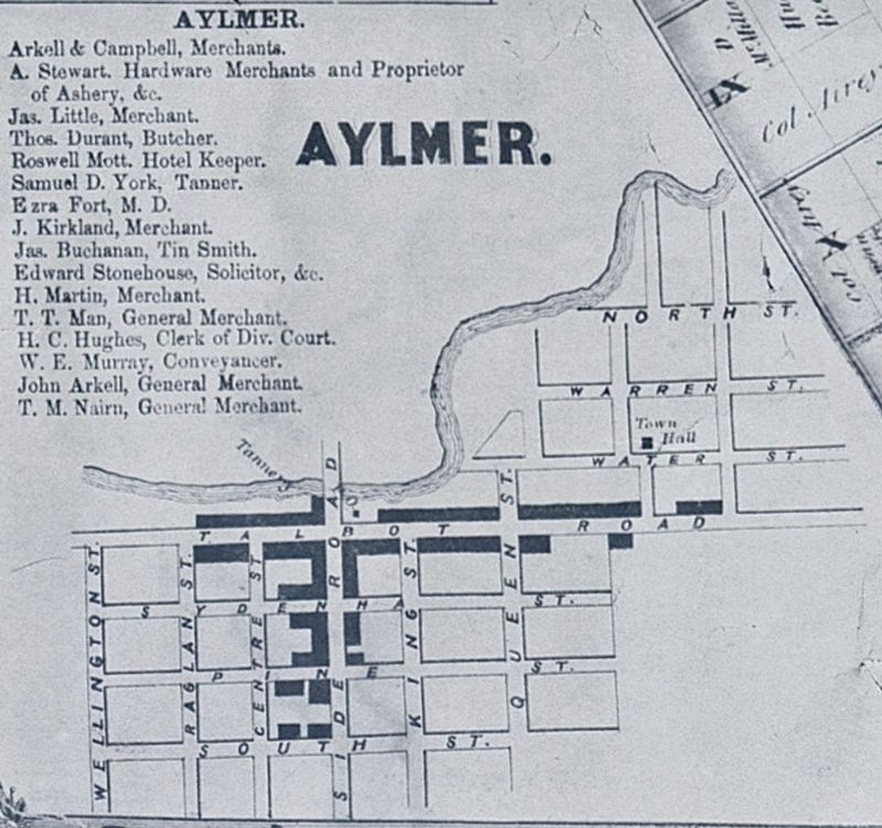The Village of Aylmer, 1864. Click for full size. The Village of Aylmer, 1864 image. Click for full size.