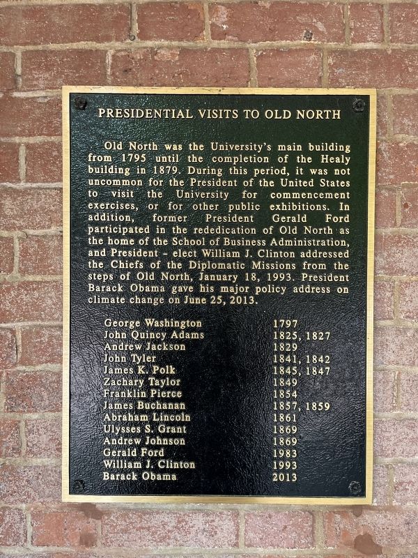 Presidential Visits to Old North Marker image. Click for full size.