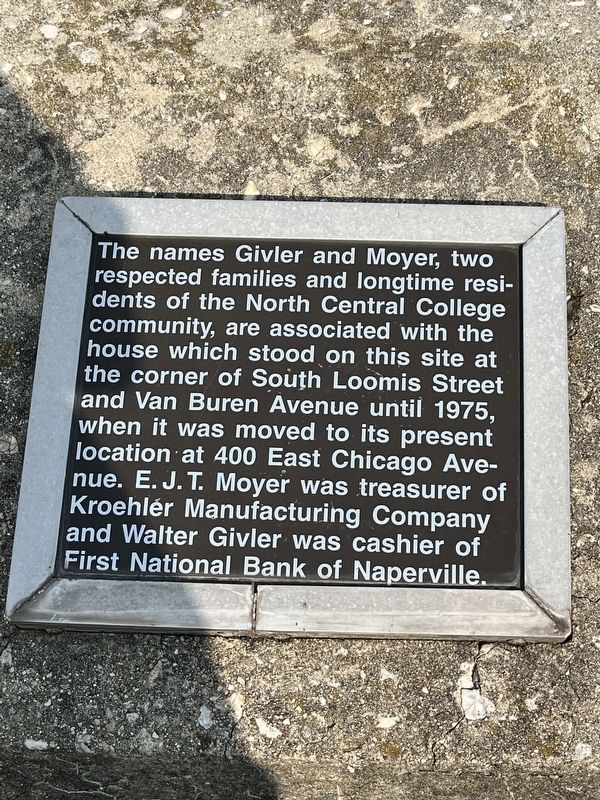 Walter Givler and E.J.T. Moyer House Marker. Click for full size. Walter Givler and E.J.T. Moyer House Marker image. Click for full size.