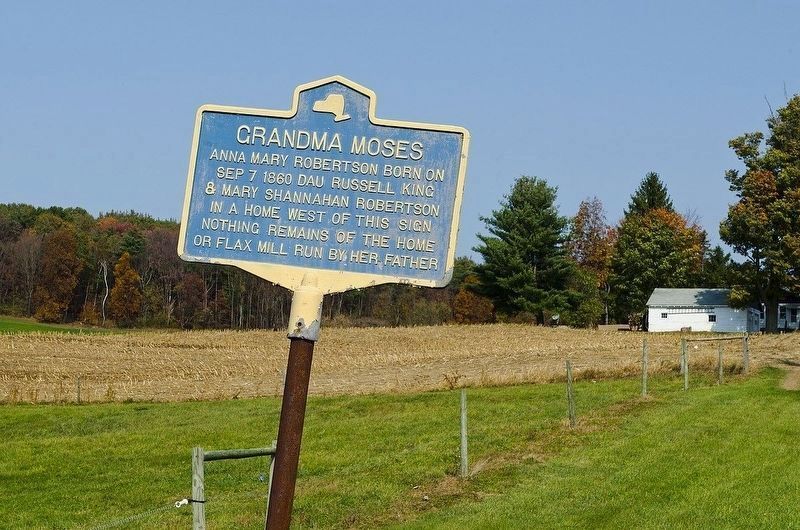 Grandma Moses Birthsite Marker. Click for full size. Grandma Moses Birthsite Marker image. Click for full size.
