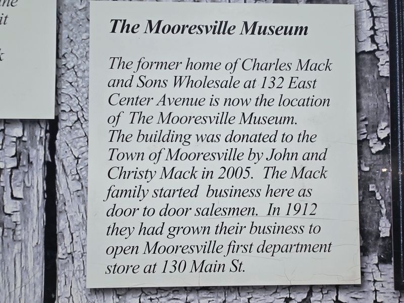 The Mooresville Museum Marker image. Click for full size.