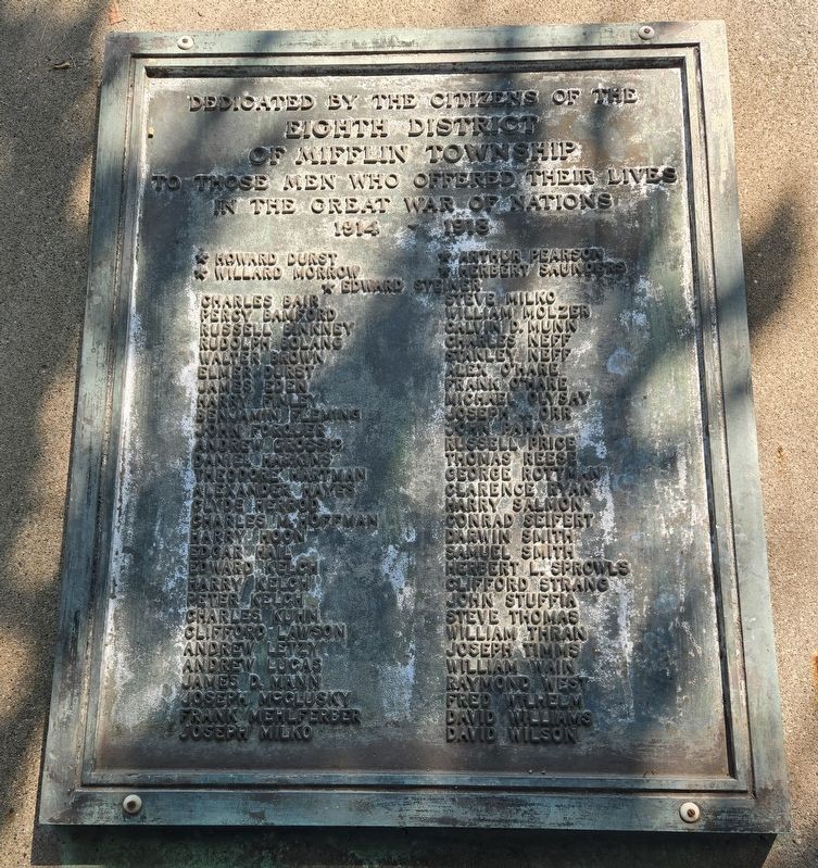 Mifflin Township Honor Roll Marker. Click for full size. Mifflin Township Honor Roll Marker image. Click for full size.