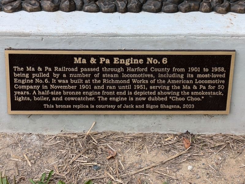 Ma & Pa Engine No. 6 Marker. Click for full size. Ma & Pa Engine No. 6 Marker image. Click for full size.