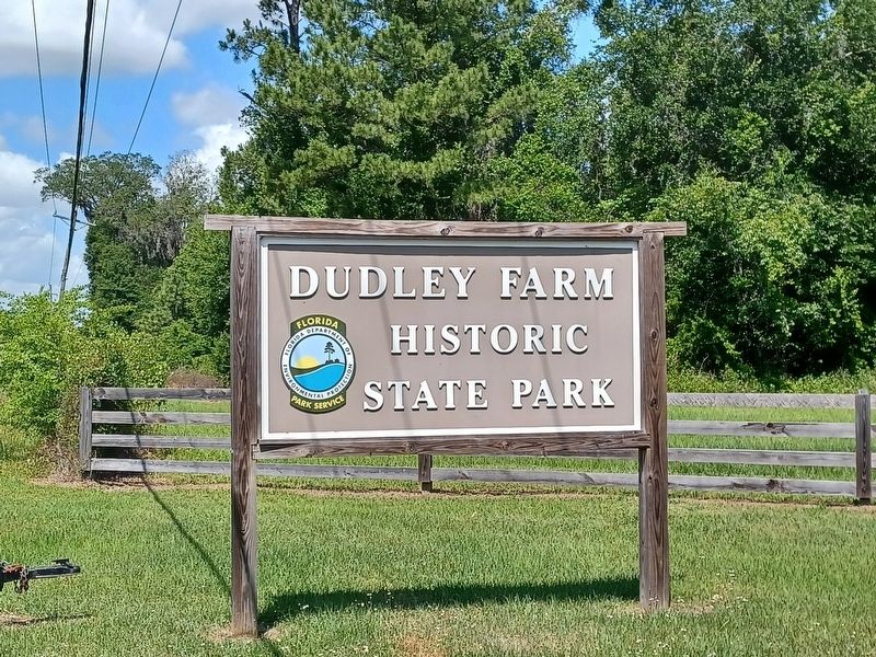 Dudley Farm Historic State Park Sign. Click for full size. Dudley Farm Historic State Park Sign image. Click for full size.