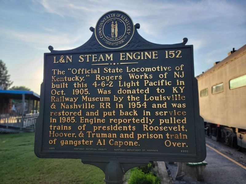 L&N Steam Engine 152 Marker. Click for full size. L&N Steam Engine 152 Marker image. Click for full size.
