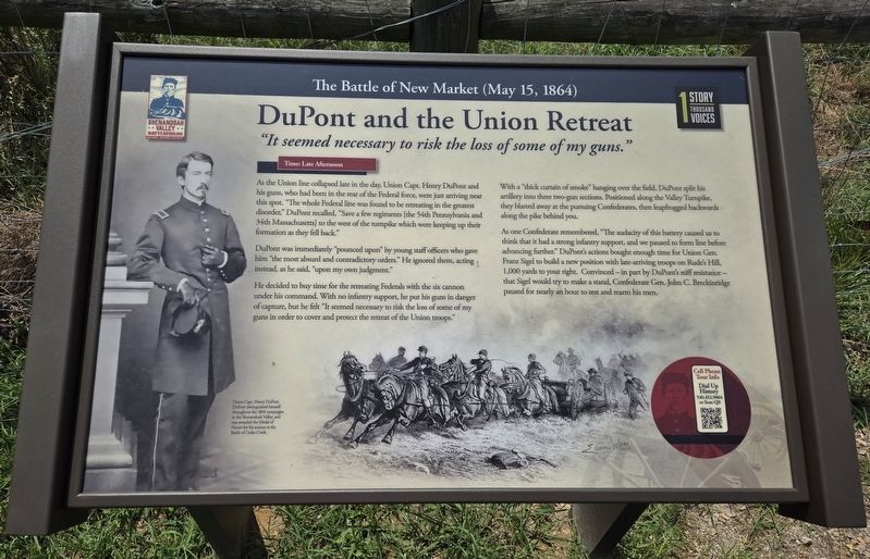 DuPont and the Union Retreat Marker. Click for full size. DuPont and the Union Retreat Marker image. Click for full size.
