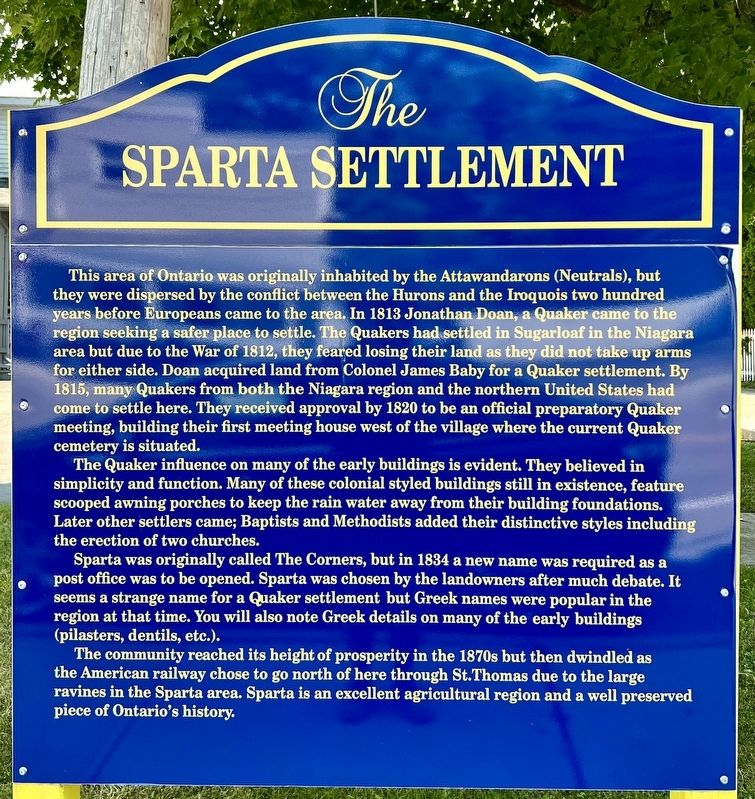 The Sparta Settlement Marker. Click for full size. The Sparta Settlement Marker image. Click for full size.