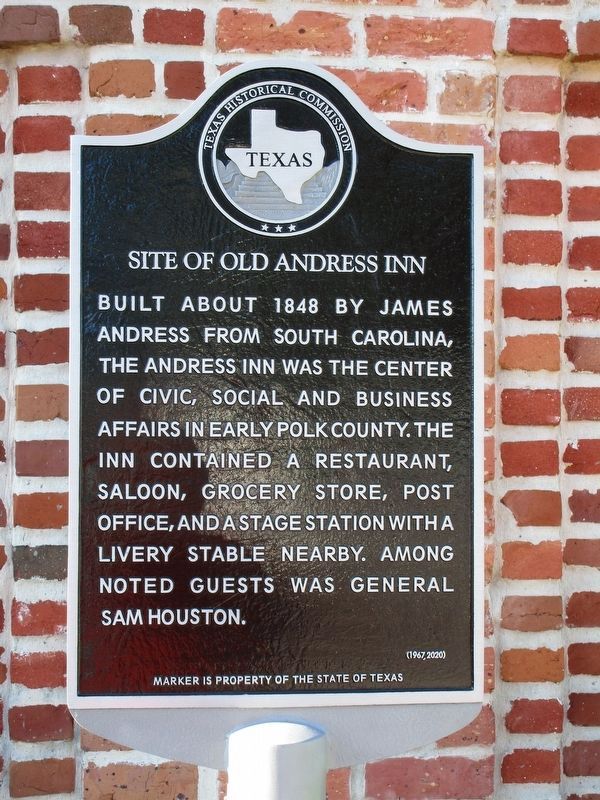 Site of Old Andress Inn Marker image. Click for full size.