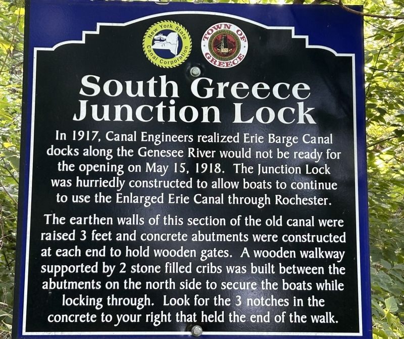 South Greece Junction Lock Marker. Click for full size. South Greece Junction Lock Marker image. Click for full size.