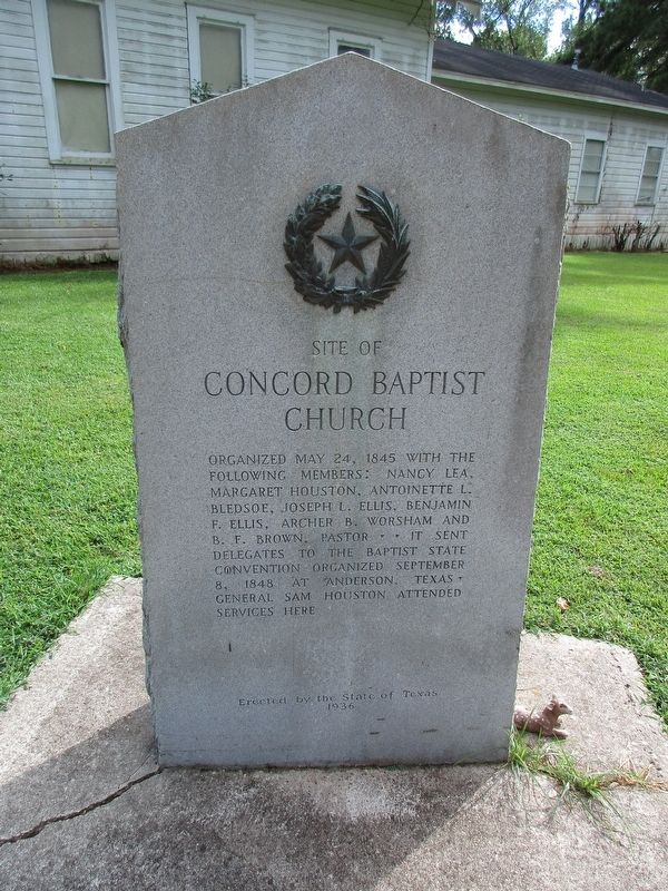 Site of Concord Baptist Church Marker. Click for full size. Site of Concord Baptist Church Marker image. Click for full size.