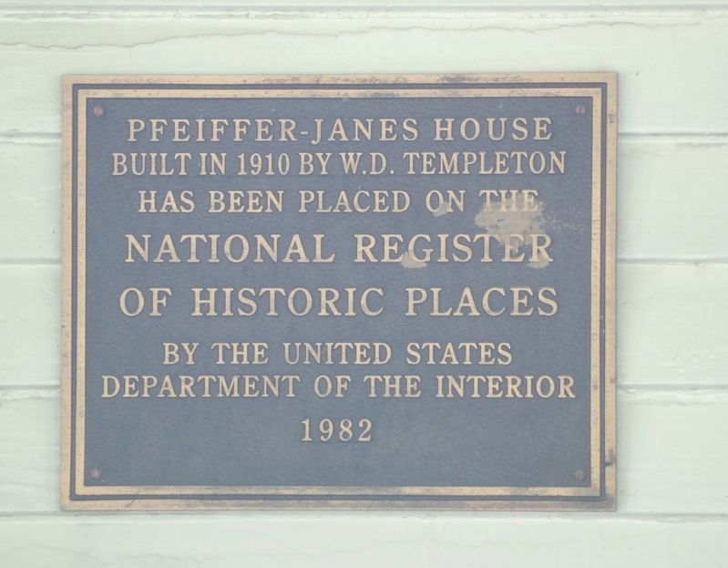 Pfeiffer-Janes House Marker image. Click for full size.