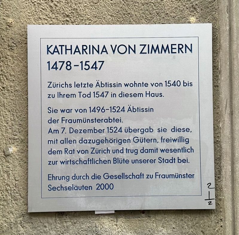 Katharina von Zimmern (1478 - 1547) Marker image. Click for full size.