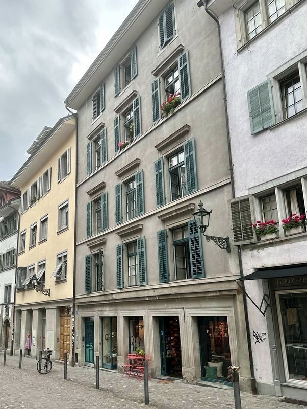 Katharina von Zimmern house and marker image. Click for full size.
