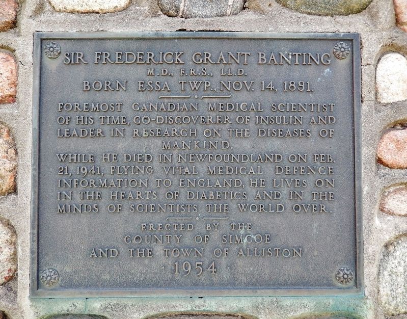 Sir Frederick Grant Banting Marker. Click for full size. Sir Frederick Grant Banting Marker image. Click for full size.