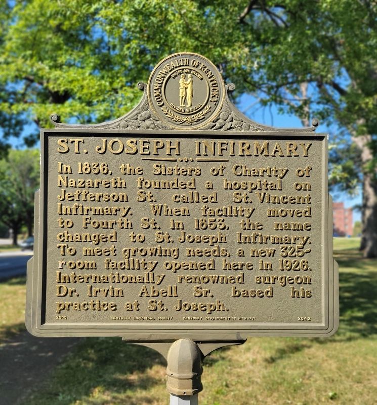 St. Joseph Infirmary Marker. Click for full size. St. Joseph Infirmary Marker image. Click for full size.