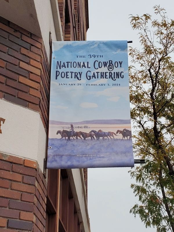 National Cowboy Poetry Gathering Banner, as referenced in the marker image. Click for full size.