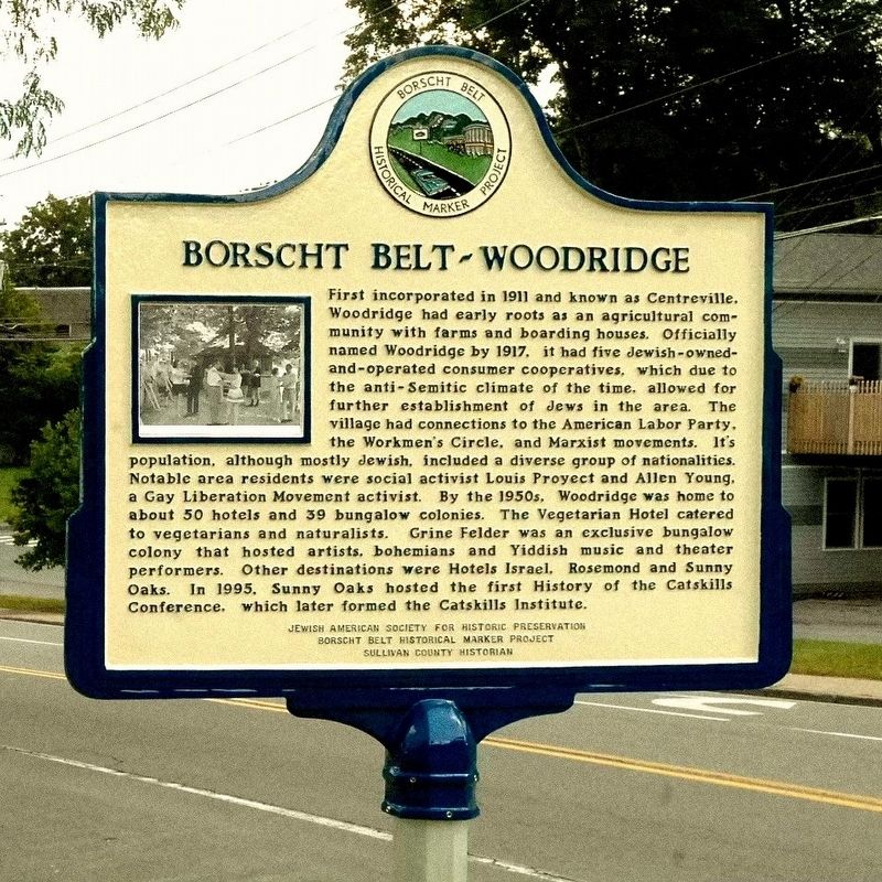 Borscht Belt - Woodridge Marker. Click for full size. Borscht Belt - Woodridge Marker image. Click for full size.