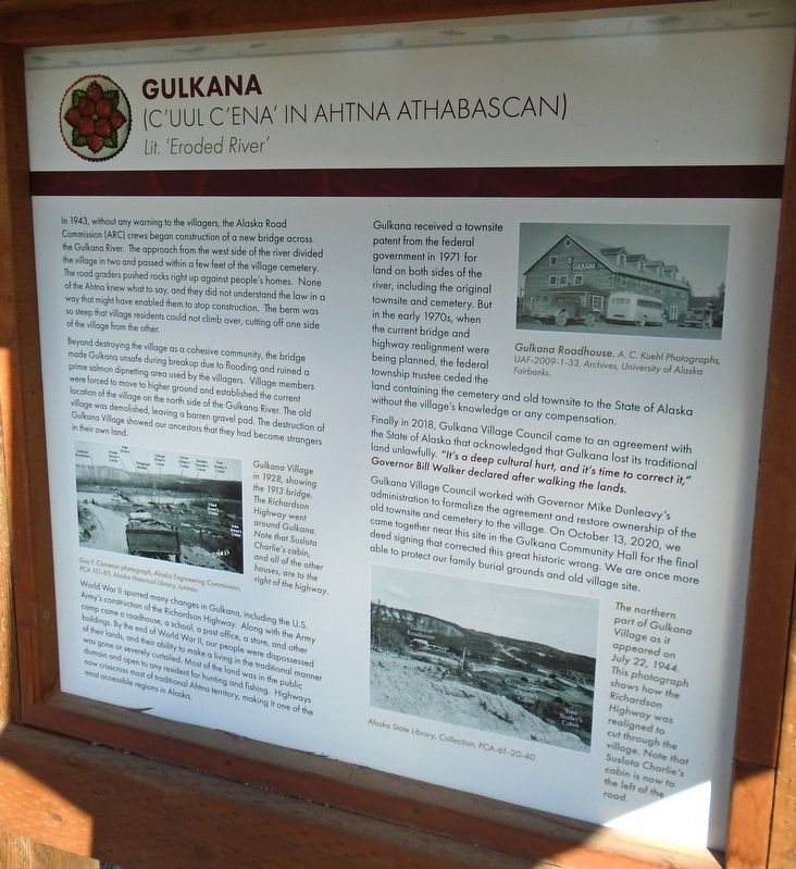 Gulkana Marker. Click for full size. Gulkana Marker image. Click for full size.