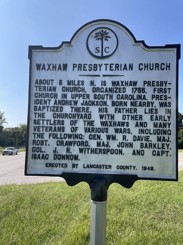 Waxhaw Presbyterian Church Marker. Click for full size. Waxhaw Presbyterian Church Marker image. Click for full size.