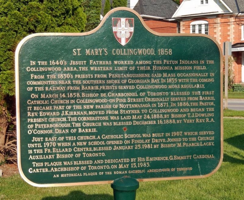 St. Mary's Collingwood, 1858 Marker image. Click for more information.
