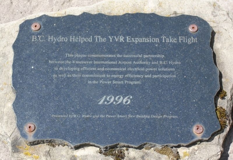 B.C. Hydro Helped The YVR Expansion Take Flight Marker. Click for full size. B.C. Hydro Helped The YVR Expansion Take Flight Marker image. Click for full size.